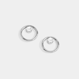 Whispers Simple Dazzle Stud Earrings - Silver