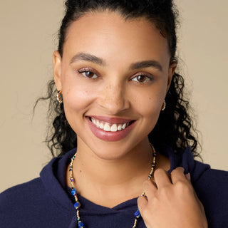 Whispers Jeweled Hoop Stud Earrings - Gold