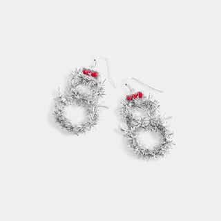 Whispers Tinsel Snowman Dangle - Silver