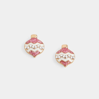 Whispers Pink Ornament Stud - Pink
