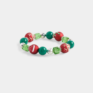 Whispers Reindeer Stretch Bracelet - Red/Green