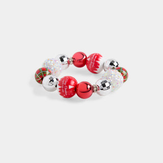 Whispers Merry Christmas Stretch Bracelet - Red