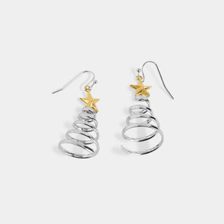 Whispers Coil Tree Dangle - Silver