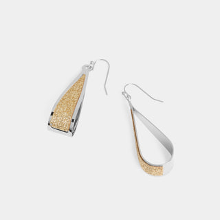 Whispers Sparkle Teardrop Dangle Earrings - Silver/Gold