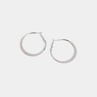 Whispers Sparkle Hoop Earrings - Silver/Silver