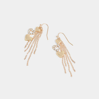 Whispers Amore Chain Dangle Earrings - Gold