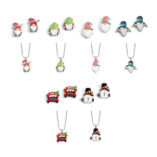 Holiday Gnome Enamel Stud + Necklace Assortment Pack - Mixed
