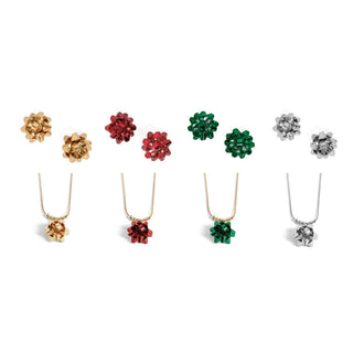 Christmas Bow Stud + Necklace Assortment Pack - Mixed