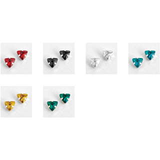 Triangle Jewel Stud Earring Assortment Pack - Mixed