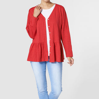 Bailey Oversized Top - Red