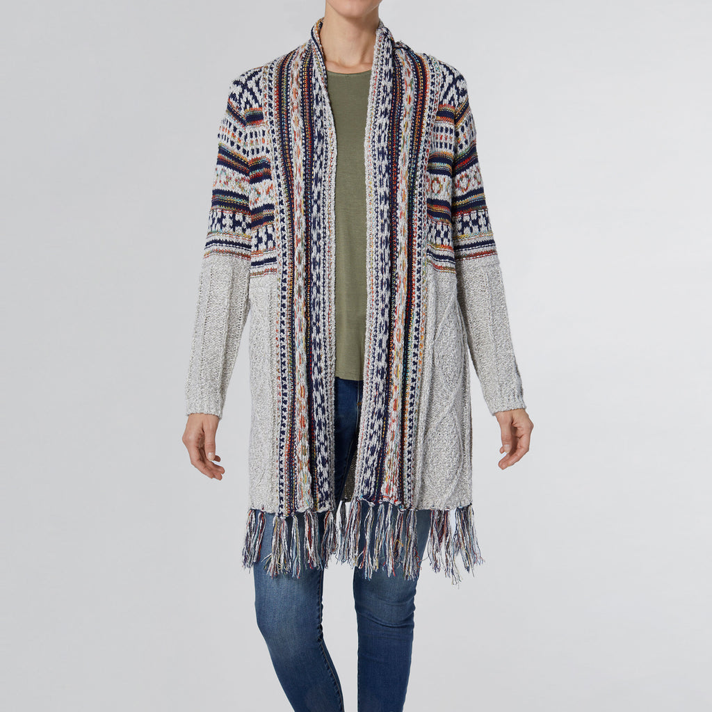Thea Multi Color Cardigan with Fringe – tgbBRANDS