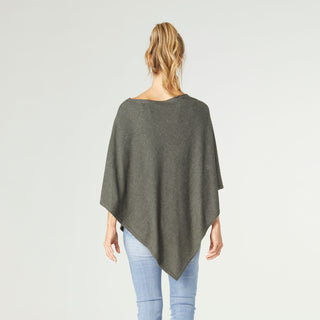 Lightweight Brushed Poncho - Green