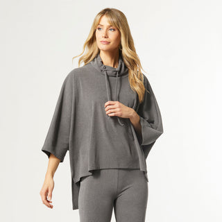 Smooth Cowl Neck Pullover - Charcoal