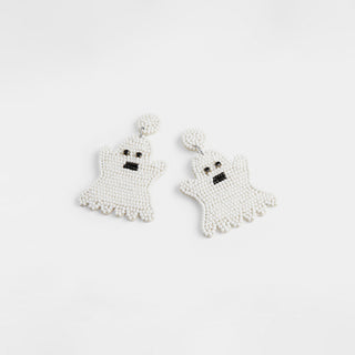 Ghostly Beaded Earrings - White