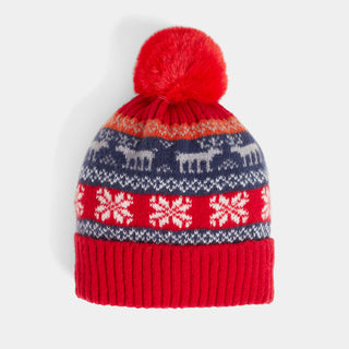 Up Nord Knit Hat with Pom - Red