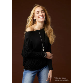 Toni Long Sleeve Dolman Top - Merlot