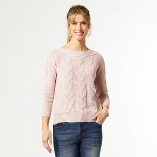 Claudia Boat Neck Sweater - Dusty Rose