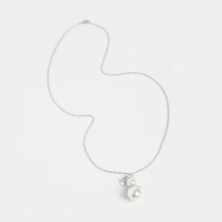 Pearl Snowman Necklace - Silver