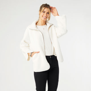 Blakely Sherpa Jacket with Pockets - Winter White