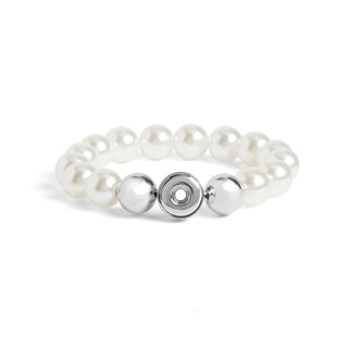 White Pearl Stretch Bracelet - White