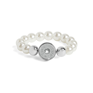 White Pearl Stretch Bracelet - White