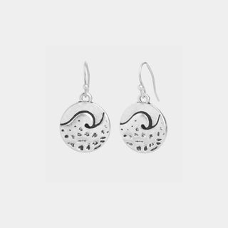 Wave Dangle Earrings - Silver