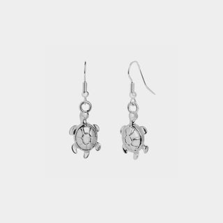 Turtle Dangle Earrings - Silver