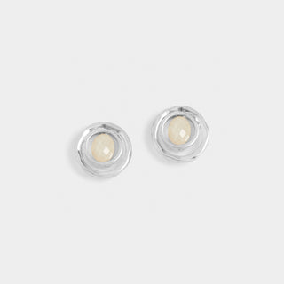 Two Circle Silver Stud - Silver