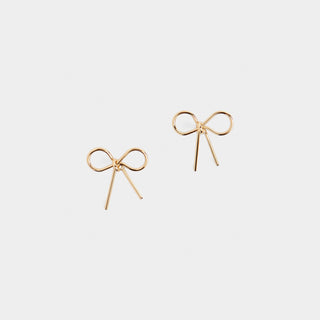 Gold Ribbon Stud - Gold