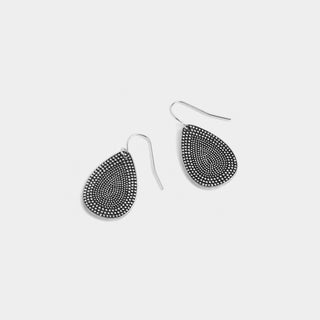 Silver Studded Open Teardrop - Silver