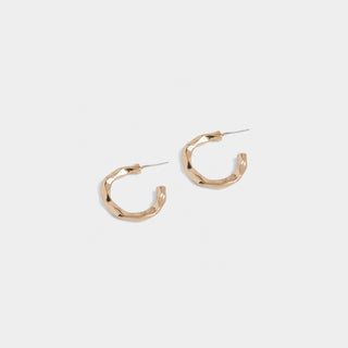 Gold Jagged Edged Hoop - Gold