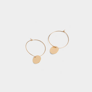 Dainty Gold Hoop with Dangle - Gold