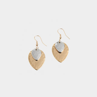 Mixed Metal Pointed Oval Drop - Mixed