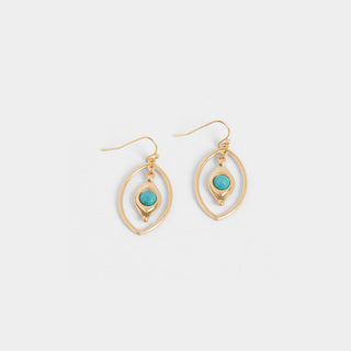 Gold Dangle w/ Turquoise Center - Gold/Turquoise
