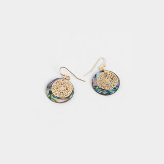 Abalone Circle with Gold Design - Abalone/Gold