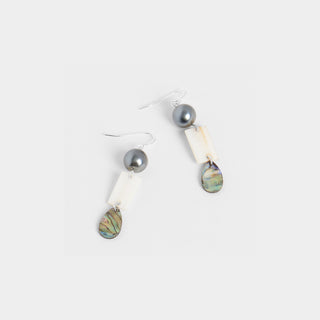 Pearl with Abalone Dangle - Pearl/Abalone