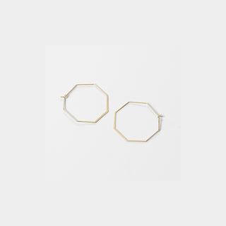 Gold Octagon Hoop - Gold