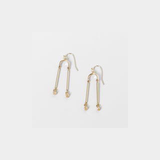 U Dangle with Facet Beads - Gold