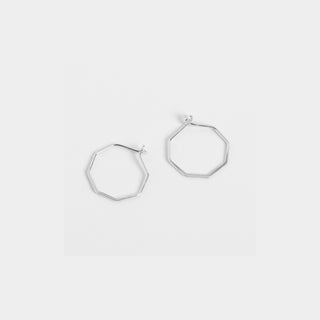 Small Octagon Earrings - Silver