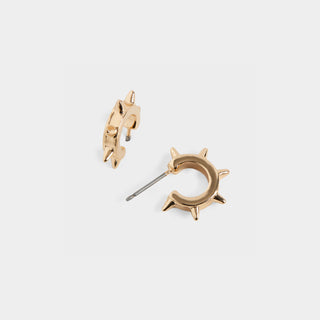 Ship Wheel Stud Earrings - Gold