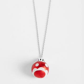 Christmas Bulb Necklace - Red Ornament
