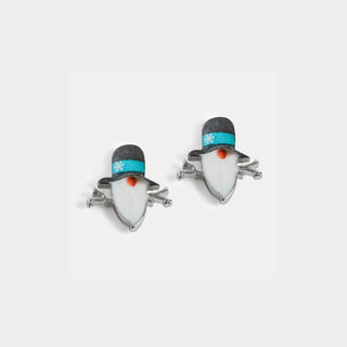 Snowman Earrings - Black Hat