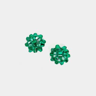 Bow Earrings - Green