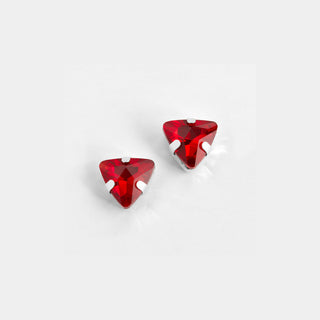 Triangle Jewel Stud - Red