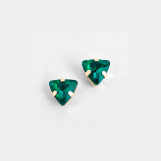 Triangle Jewel Stud - Green