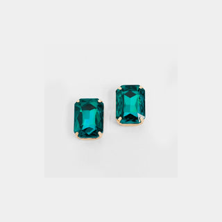 Octagon Jewel Earring - Green
