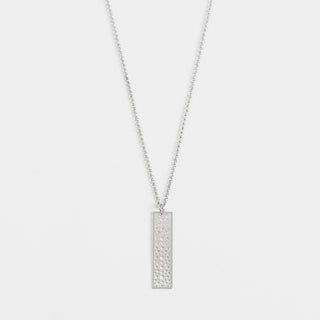 Silver Filigree Bar Dangle Necklace - Silver