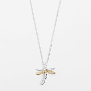Mixed Metal Dragonfly Necklace - Mixed Metal