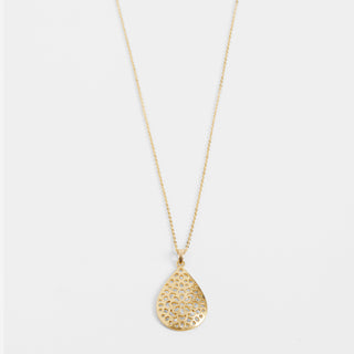 Gold Flower Drop Necklace - Gold