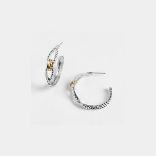 Link Hoop Earrings - Mixed Metal